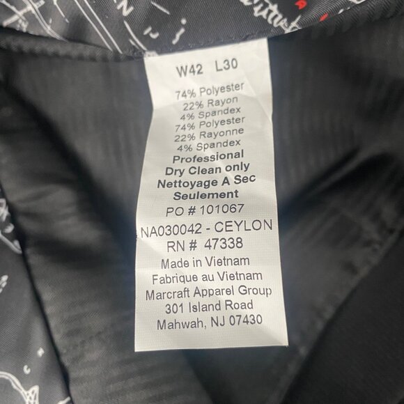 Nautica Men's Black Dress Pants Ceylon Size 42x30 Active Stretch Flat Front NWT - Picture 3 of 10